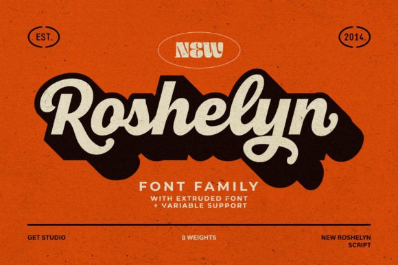 New Roshelyn: A Stylish Script Typeface for Crafters & Makers