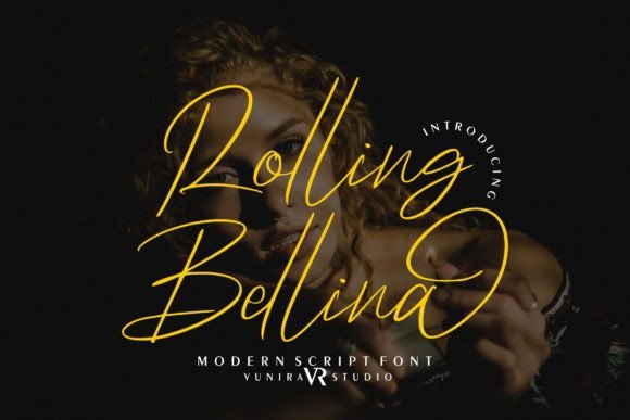 Rolling Bellina: A Romantic Script Font for Editorial Design and Digital Publishing